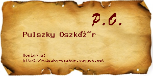 Pulszky Oszkár névjegykártya